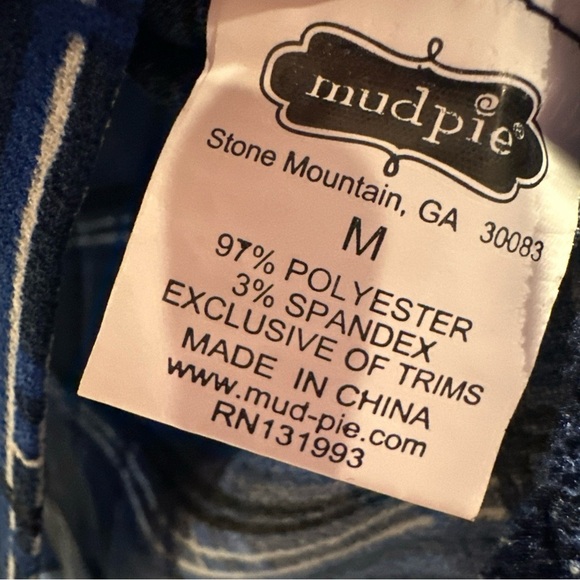 Mud Pie Women M Plaid Long Sleeve Tunic Top V Neck Blue Fall Winter Wear Causal - Picture 7 of 10